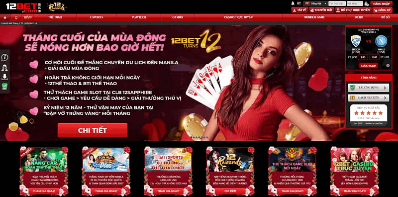 12Bet - Si&ecirc;u phẩm nh&agrave; c&aacute;i đạt điểm 10 về chất lượng