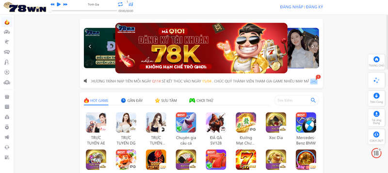 78WIN &ndash; Nh&agrave; c&aacute;i số 1 giải tr&iacute; đẳng cấp cho d&acirc;n chơi 4.0